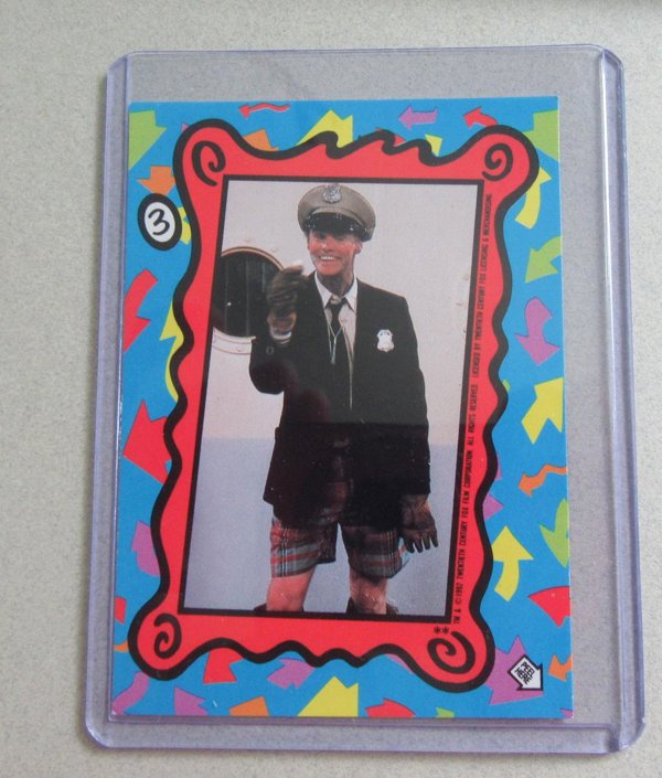 Living Color Fire Marshal Bill Jim Carrey Sticker Card #3 TV Memorabilia