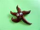 Anthropomorphic Google Eyes Pin Happy Starfish Googly Vintage Costume Jewelry Figural Ocean Sea 