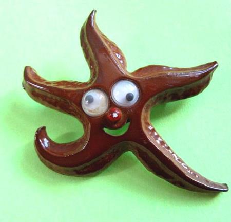 Vintage Anthropomorphic Starfish Pin Google Eyes Vintage Jewelry 