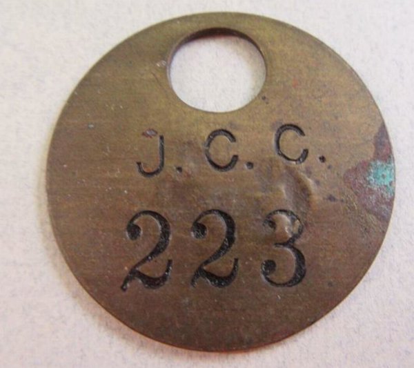Vintage J.C.C. Brass Tag Employee Badge?