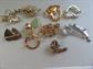 Vintage and Newer Pin Lot Rhinestone Faux Pearls Sarah Coventry Avon Costume Jewelry Hearts Floral Leaves