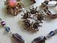 Vintage and Up Purple Rhinestone Costume Jewelry Lot Pins Necklace 