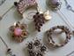 Vintage and Up Purple Rhinestone Costume Jewelry Lot Pins Necklace 