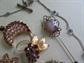 Vintage and Up Purple Rhinestone Costume Jewelry Lot Pins Necklace 