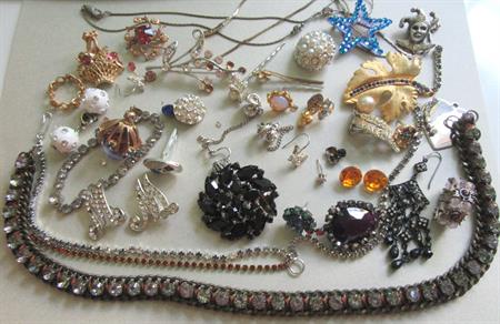 Rhinestone Destash Lot Jewelry Harvest Making Supplies Junk Parts for Crafting Repair Upcycle Repurpose