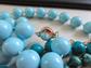 Vintage Blue Beads Necklace Lot Lassie Pendant Necklace Collie Dog Costume Jewelry