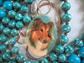 Vintage Blue Beads Necklace Lot Lassie Pendant Necklace Collie Dog Costume Jewelry