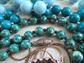 Vintage Blue Beads Necklace Lot Lassie Pendant Necklace Collie Dog Costume Jewelry