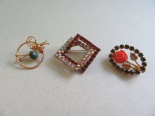  Vintage Small Rhinestone Pins Brooches