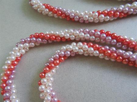 Faux Pearl Rope Necklace With Tassel Vintage Jewelry