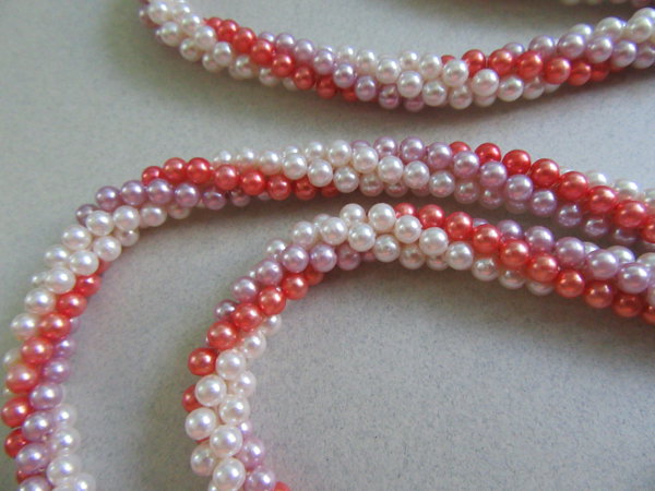 Faux Pearl Rope Necklace With Tassel Vintage Jewelry