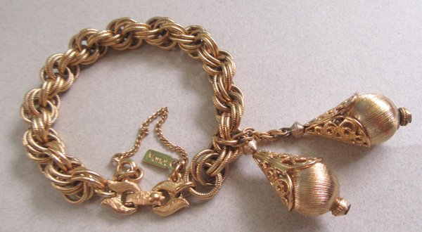 Vintage Monet Bracelet Tassels Signed Jewelry