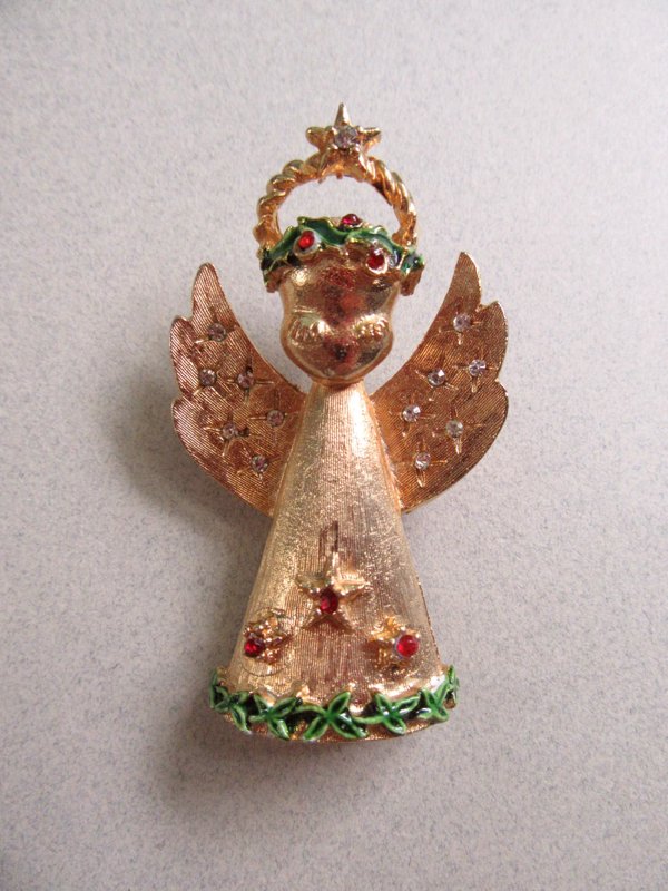 Vintage Christmas Angel Pin signed ART