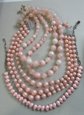Vintage Pink Necklaces Lot One Signed Coro Faux Pearls Lucite