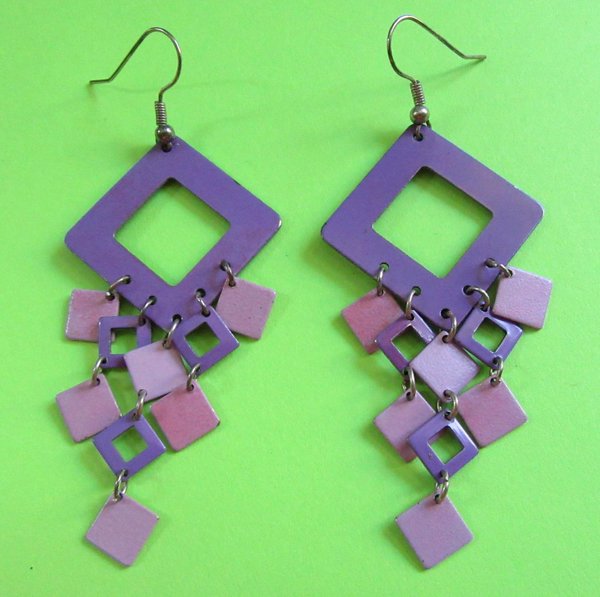 1980's Purple Earrings Vintage Jewelry 