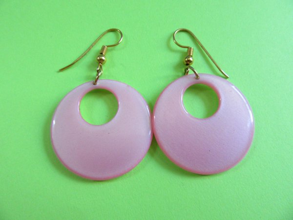 1980's Pink Lucite Earrings Vintage Jewelry 
