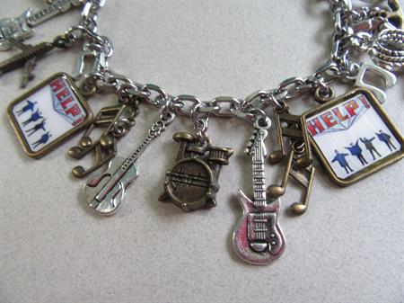 Retro Beatles Charm Bracelet HELP! Movie Memorabilia Costume Jewelry
