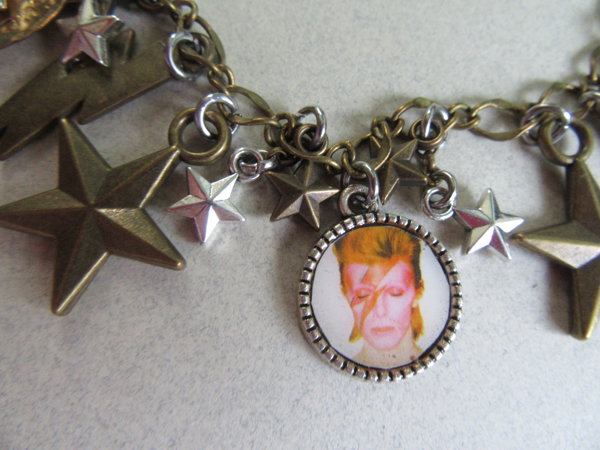 Retro David Bowie Photo Charm Bracelet Ziggy Stardust 