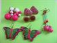 Vintage Pink Pierced Earrings Lot Butterflies Costume Jewelry 