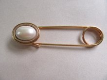  Vintage Faux Pearl Kilt Safety Pin Clothing Accessories