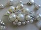 Faux Pearl Costume Jewelry Lot Japan Necklace Memory Wire Bracelet Pin Clip Earrings 