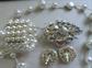 Faux Pearl Costume Jewelry Lot Japan Necklace Memory Wire Bracelet Pin Clip Earrings 