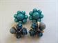 ART Mid Century Earrings Arthur Pepper Blue Cluster Moon Glow Clip Ons Signed Vintage Jewelry