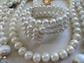 Vintage Faux Pearl Jewelry Lot Memory Wire Bracelet Necklaces 1950's Accessories