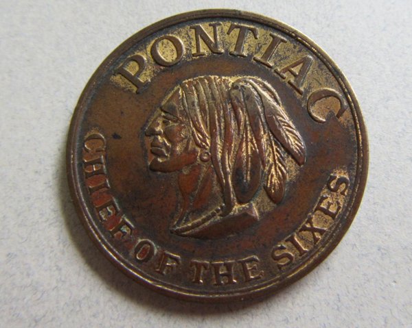 Vintage Pontiac Chief of The Sixes Promotional Token General Motors Car Memorabilia