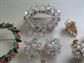 Vintage Jewelry Lot Hobe Earrings Monet Christmas Pin Aurora Borealis Crystal Earrings 