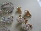 Vintage Jewelry Lot Hobe Earrings Monet Christmas Pin Aurora Borealis Crystal Earrings 