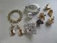 Vintage Jewelry Lot Hobe Earrings Monet Christmas Pin Aurora Borealis Crystal Earrings 