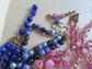 1950's Multi Strand Necklaces Lucite Moon Glow Crystals  Vintage Costume Jewelry '50's Accessories