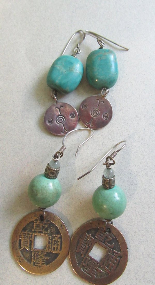 Artisan Pierced Earrings Genuine Stone 
