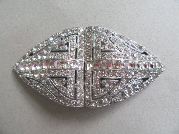 Coro Duette Art Deco Rhinestone Dress Clip  Vintage Jewelry
