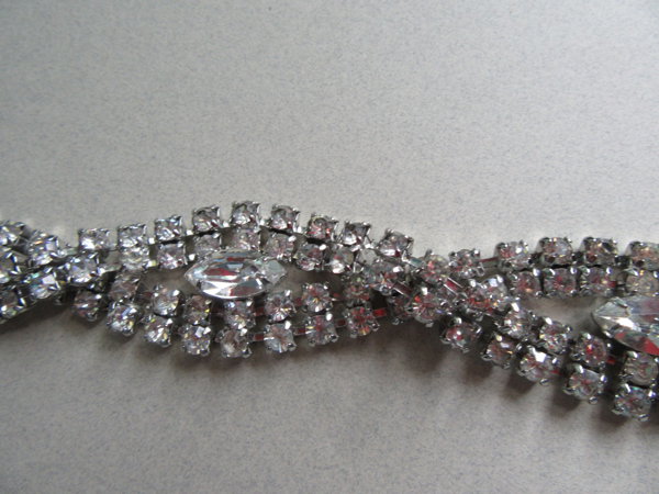 1950's Rhinestone Bracelet Smaller Wrist Vintage Jewelry 