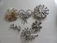 Vintage 1950's Rhinestone Pin Brooch Lot Marianne  Costume Jewelry