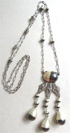 1930's Glass Tear Drop  Necklace RARE! Antique Jewelry Something Old