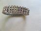 1950's Rhinestone Expandable Bracelet With Hidden Compartment Vintage Costume Jewelry Glitz