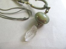 Stone Quartz Crystal Pearl Pendant 