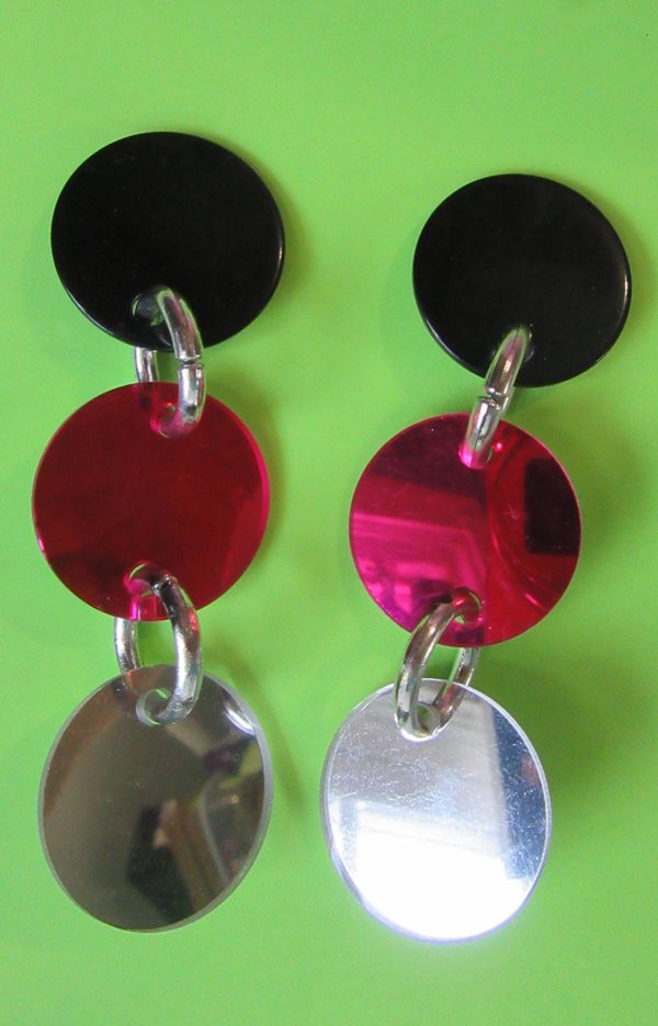 1980's Mirrored Lucite Pierced Earrings Vintage Jewelry