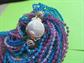 1960's Mod Multi Strand Hong King Necklace Blue and Purple Vintage Costume Jewelry