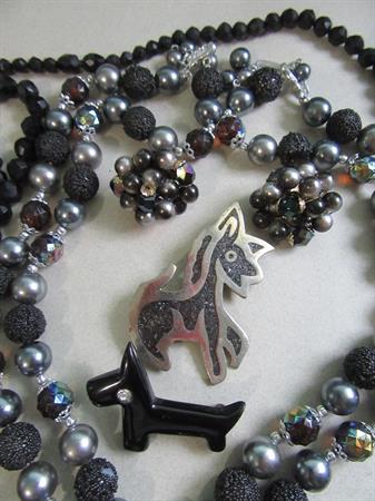 Vintage Jewelry Lot Necklaces Scottie Dog Pin and More