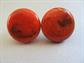 Chunky Bakelite Clip On Earrings Orange Swirl AS IS One Back Is Loose Vintage Costume Jewelry