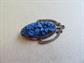 1930's Blue Molded Glass Floral Pendant Jewelry Making Destash Vintage Jewelry