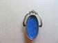 1930's Blue Molded Glass Floral Pendant Jewelry Making Destash Vintage Jewelry