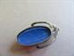 1930's Blue Molded Glass Floral Pendant Jewelry Making Destash Vintage Jewelry