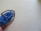 1930's Blue Molded Glass Floral Pendant Jewelry Making Destash Vintage Jewelry