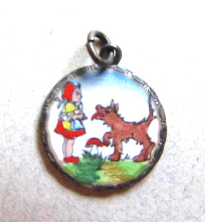Vintage 800 Silver  Pendant  Little Red Riding Hood ? Fine Jewelry