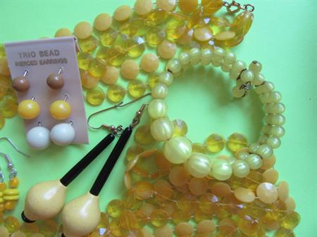 1960's Mod Yellow Jewelry Lot 